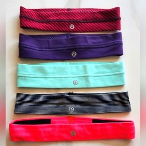 Lot of 5 Lululemon training headbands